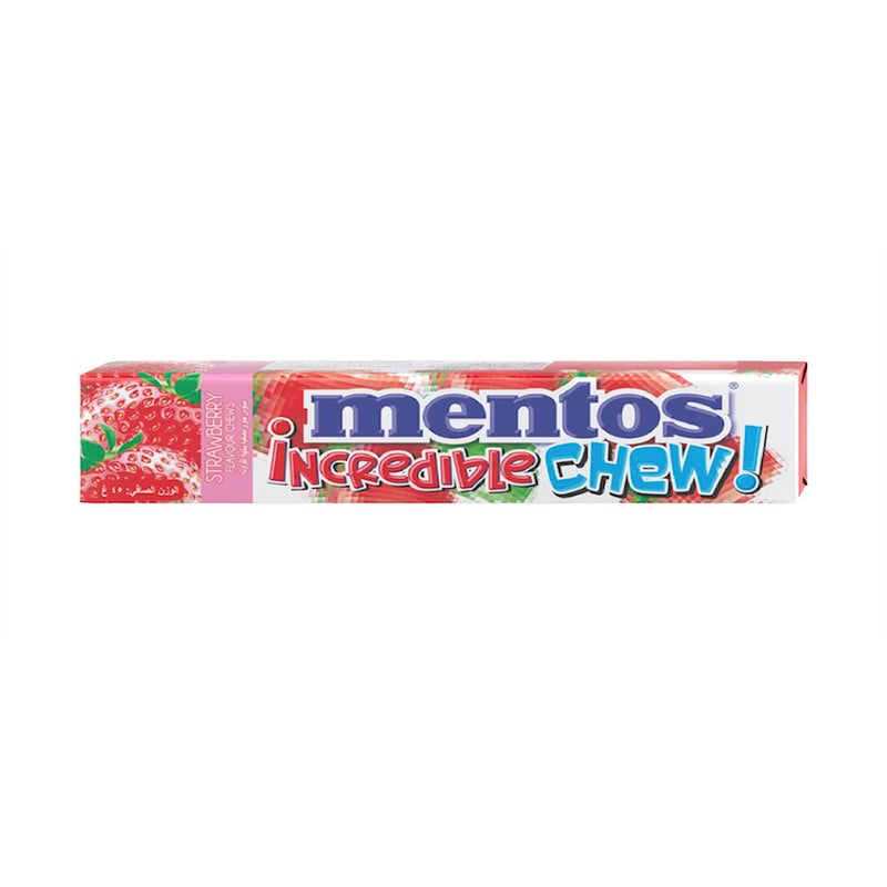 Mentos Incredible Strawberry Chewy Candy, 45Gm